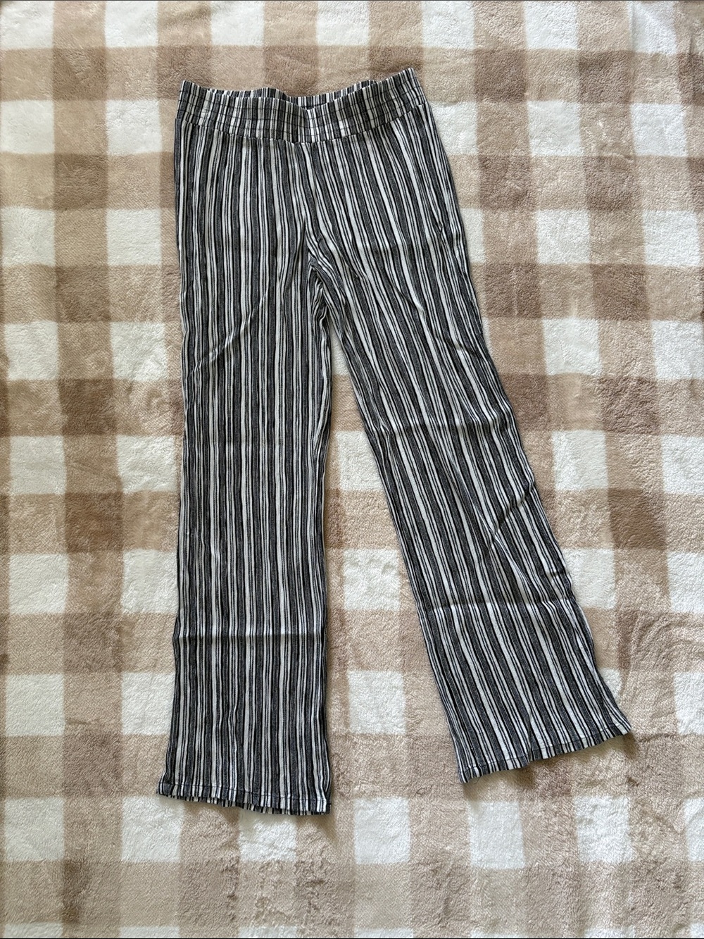 Apt 9 Rayon Striped Straight Fit Pants Black White EUC S